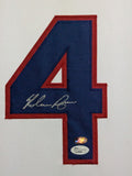 FRAMED IN SUEDE TEXAS RANGERS NOLAN RYAN AUTOGRAPHED SIGNED JERSEY JSA COA