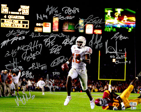 2005 NATIONAL CHAMP TEXAS AUTOGRAPHED 16X20 PHOTO 24 SIGS BECKETT 234968