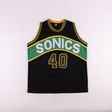 Shawn Kemp Signed Black Seattle Supersonics Jersey (OKAuthentics Hologram)