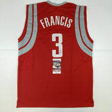 Autographed/Signed STEVE FRANCIS Houston Red Basketball Jersey JSA COA Auto