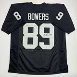 Autographed/Signed Brock Bowers Las Vegas Oakland Black Football Jersey BAS COA