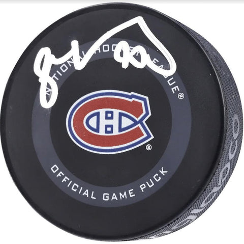 JURAJ SLAFKOVSKY Autographed Canadians Official Game Puck FANATICS