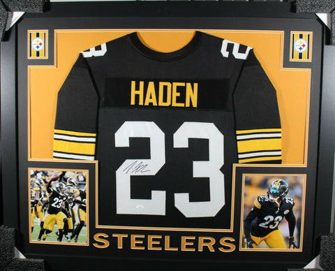 JOE HADEN (Steelers black SKYLINE) Signed Autographed Framed Jersey JSA