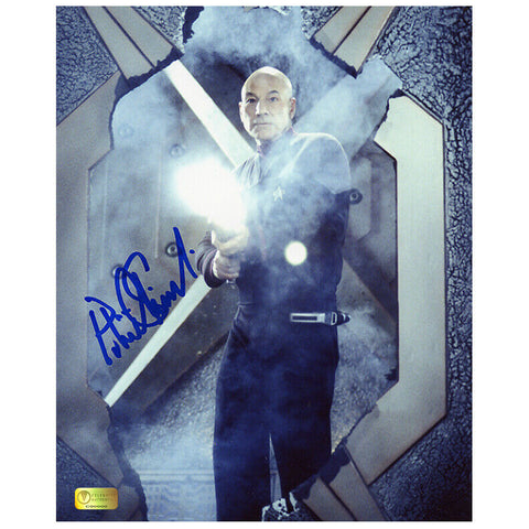 Patrick Stewart Autographed Star Trek Next Generation Phaser Battle 8x10 Photo