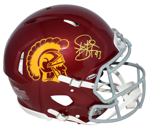 TROY POLAMALU SIGNED AUTOGRAPHED USC TROJANS AUTHENTIC SPEED HELMET BECKETT