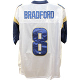 Sam Bradford Signed St Louis Rams Reebok 52 White Jersey JSA 48474