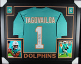 TUA TAGOVAILOA (Dolphins teal SKYLINE) Signed Autographed Framed Jersey Beckett