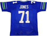 SEATTLE SEAHAWKS WALTER JONES AUTOGRAPHED SIGNED BLUE JERSEY JSA STOCK #234534