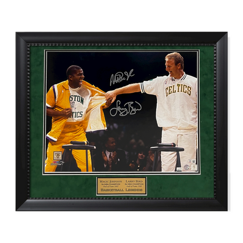 Larry Bird & Magic Johnson Signed Autographed Photo Framed to 20x24 Beckett