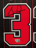 SUEDE FRAMED CHICAGO BULLS SCOTTIE PIPPEN AUTOGRAPHED JERSEY FANATICS HOLO