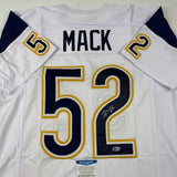 Autographed/Signed Khalil Mack Los Angeles LA White Jersey Beckett BAS COA