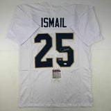 Autographed/Signed Raghib Ismail Rocket Notre Dame White College Jersey JSA COA