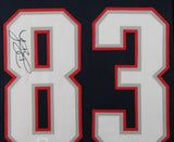 DEION BRANCH (Patriots blue TOWER) Signed Autographed Framed Jersey JSA