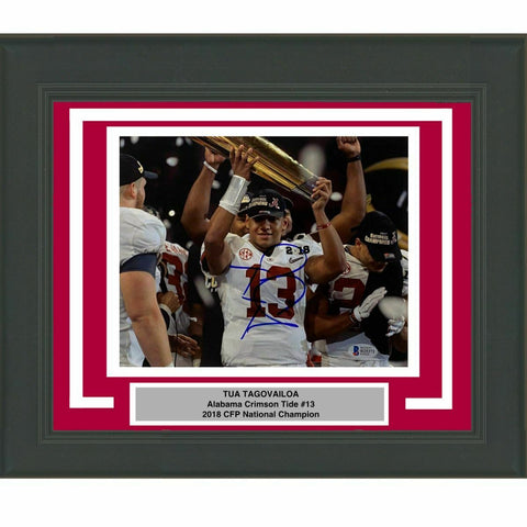 FRAMED Autographed/Signed TUA TAGOVAILOA Alabama 8x10 Photo Beckett BAS COA #7