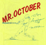 Reggie Jackson Signed "Mr. October" T-Shirt Inscribed "Mr. October" (JSA COA)