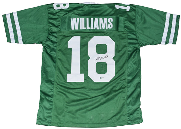 MIKE WILLIAMS SIGNED AUTOGRAPHED NEW YORK JETS #18 GREEN JERSEY BECKETT