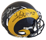 Rams (3) Warner, Faulk & Vermeil Signed 81-99 TB F/S Speed Proline Helmet BAS W