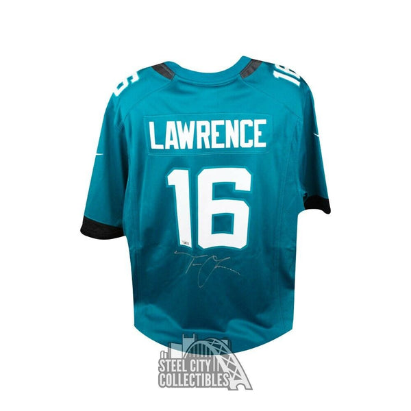 Trevor Lawrence Autograph Jaguars Teal Nike Football Jersey Fanatics Silver Ink