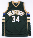 Giannis Antetokounmpo Milwaukee Bucks signed Jersey /6xNBA All Star (JSA COA)