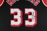 ALONZO MOURNING (Heat black TOWER) Signed Autographed Framed Jersey PSA