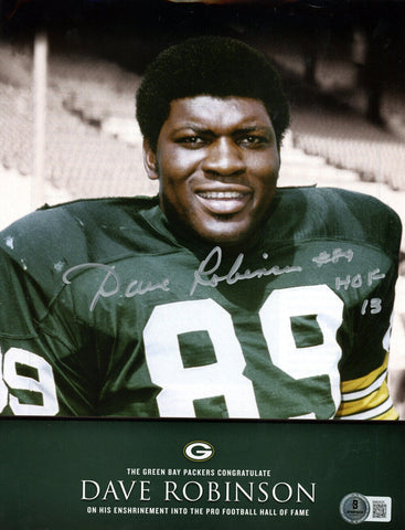 Dave Robinson Signed Green Bay Packers Magazine Page HOF Beckett 48222