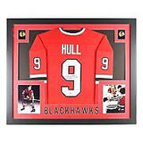 Bobby Hull Chicago Signed Framed Red Hockey Jersey BAS