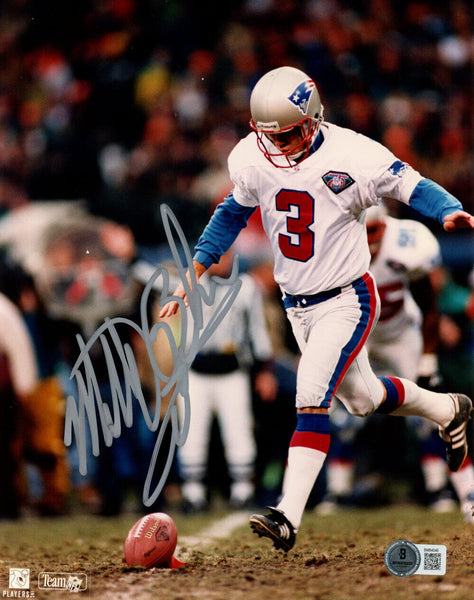 Matt Bahr Autographed New England Patriots 8x10 Photo Beckett 45704