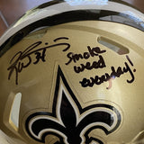 Ricky Williams Signed New Orleans Saints Mini Helmet "Smoke weed everyday" BAS