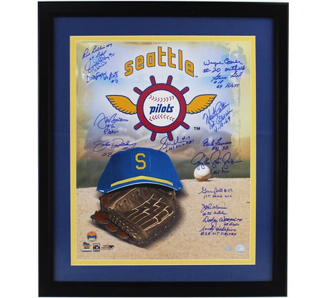 Multi Signed Seattle Pilots Framed 16x20 MLB Photo -Gary Bell, Jim Bouton, Wayne