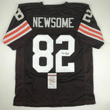 Autographed/Signed OZZIE NEWSOME HOF 99 Cleveland Brown Football Jersey JSA COA