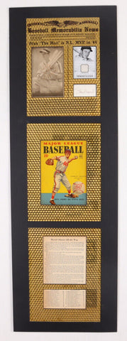 Stan Musial Signed 12x36 Custom Matted Cut Display (Beckett) St Louis Cardinals