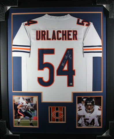 BRIAN URLACHER (Bears white TOWER) Signed Autographed Framed Jersey Beckett HOF