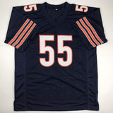 Autographed/Signed LANCE BRIGGS Chicago Blue Football Jersey Beckett BAS COA