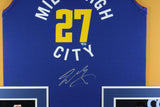 Jamal Murray Autographed/Signed Pro Style Framed Blue XL Jersey FAN 40119