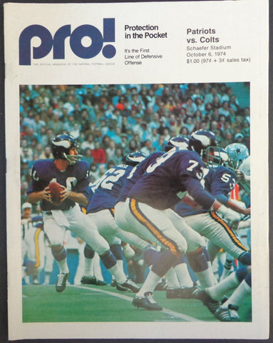 PRO! 1974 NFL Program New England Patriots vs. Baltimore Colts 177679