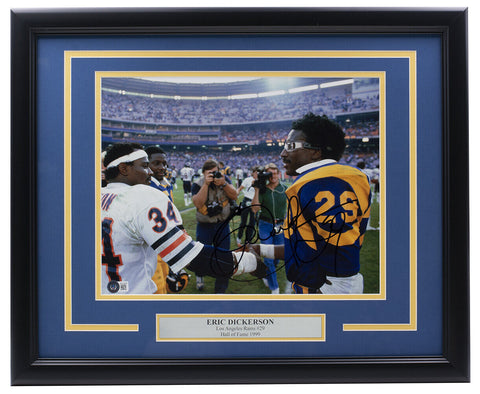 Eric Dickerson Signed Framed 11x14 Los Angeles Rams Football Photo BAS