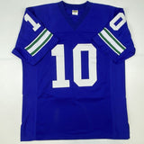 Autographed/Signed JIM ZORN Seattle Blue Football Jersey JSA COA Auto