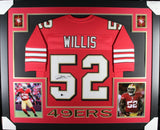 PATRICK WILLIS (49ers red SKYLINE) Signed Autographed Framed Jersey Beckett