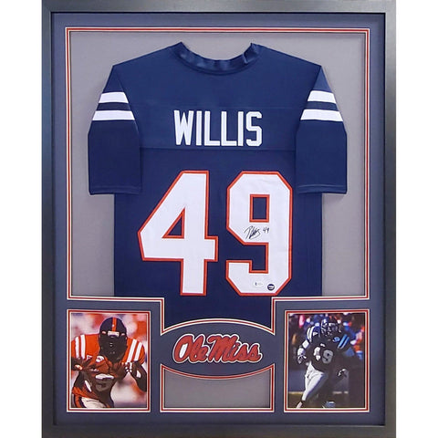 Patrick Willis Autographed Signed Framed Ole Miss Jersey BECKETT