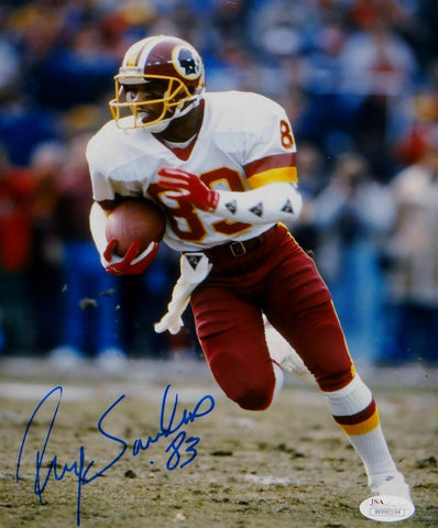 Ricky Sanders Autographed Redskins 8x10 On Field Photo- JSA Witnessed Auth