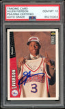 1996 Upper Deck #301 Allen Iverson RC Rookie 76ers PSA/DNA Auto GEM MINT 10