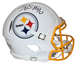 TJ Watt Autographed Pittsburgh Steelers Authentic Flat White Helmet JSA 28470