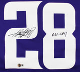 Vikings Adrian Peterson "All Day" Signed Purple Nike Game Jersey BAS Witnessed