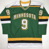 Autographed/Signed Mike Modano HOF 2014 Minnesota Green Jersey Beckett BAS COA