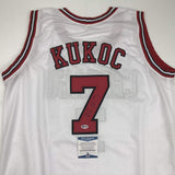 Autographed/Signed Toni Kukoc Chicago White Basketball Jersey Beckett BAS COA