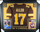 JOSH ALLEN (Wyoming brown SKYLINE) Signed Autographed Framed Jersey Beckett