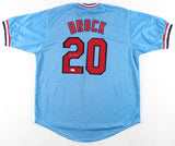 Lou Brock Signed St.Louis Cardinals Throwback Jersey (JSA) 2xWorld Series Champ