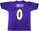 BALTIMORE RAVENS ROQUAN SMITH AUTOGRAPHED PURPLE JERSEY BECKETT WITNESS 230052