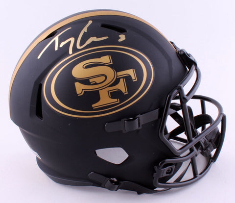 TREY LANCE SIGNED SAN FRANCISCO 49ERS ECLIPSE FULL SIZE SPEED HELMET BECKETT