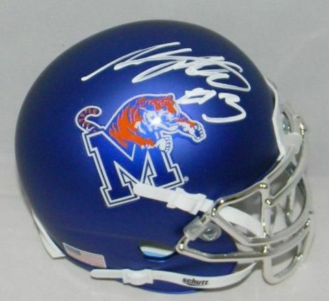 ANTHONY MILLER SIGNED AUTOGRAPHED MEMPHIS TIGERS BLUE MINI HELMET JSA